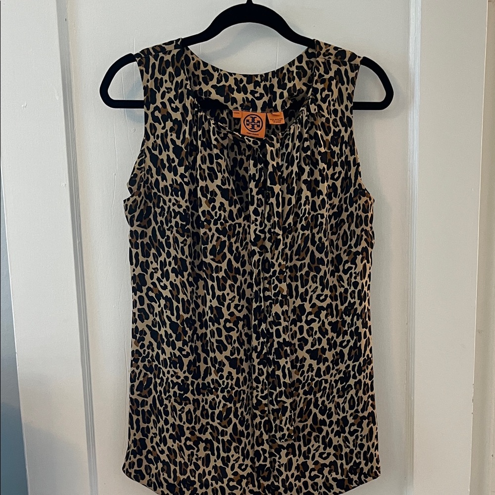 Tory Burch Animal Print Sleeveless Blouse